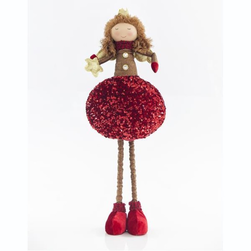 PRINCESS WITH RED PON PON SKIRT, 66cm 600-43180