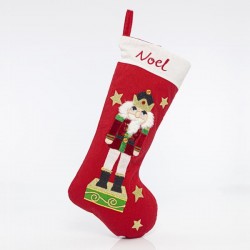 SOCK RED, WITH NUTCRUCKER, 50cm 600-43255