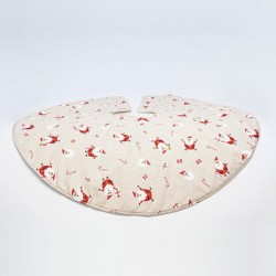 TREE SKIRT, BEIGE WITH SANTAS, 90cm 600-43277