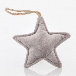STAR,GREY VELVET 10x2,5x28cm 600-43781