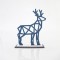 WOODEN REINDEER WITH RAFF VELVET, 19x24,5x6cm 600-43885
