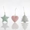 METALLIC ORNAMENT, DESINGS, TREE - STAR - HEART, SET 3PCS, 7,5x7,5x1cm 600-43901