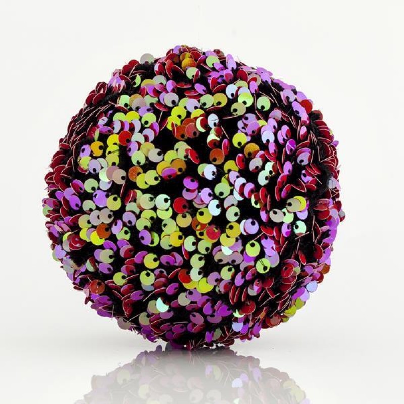 RED BALL WITH SPANGLES, 10cm 600-43949