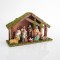 WOODEN STABLE WITH 9 PORCELAIN FIGURES, 35x12x22cm 600-44530