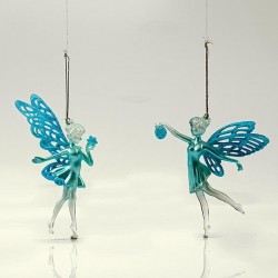 ACRYLIC FAIRY, 2 DESIGNS, WITH LIGHT BLUE GLITTER, 8,8x15,2cm 600-44623