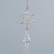 ACRYLIC HANGING ORNAMENT, WITH SNOWFLAKE, WITH SILVER GLITTER, 5x11cm 600-44628