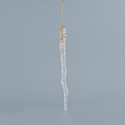 ACRYLIC STALACTITE, WITH CHAMPAGNE GLITTER, 2x23cm 600-44652