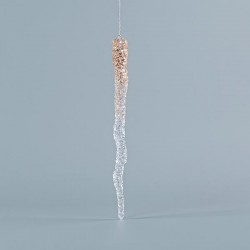 ACRYLIC STALACTITE, WITH GLITTER, SAND GOLD, 2x23cm 600-44653