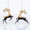 ACRYLIC REINDEER, GOLD-BLACK, 2 DESIGNS, 14,5x14cm 600-44676