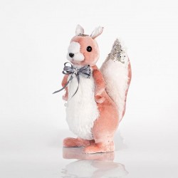 VELVET SQUIRREL, PINK, 15x27cm 600-44682
