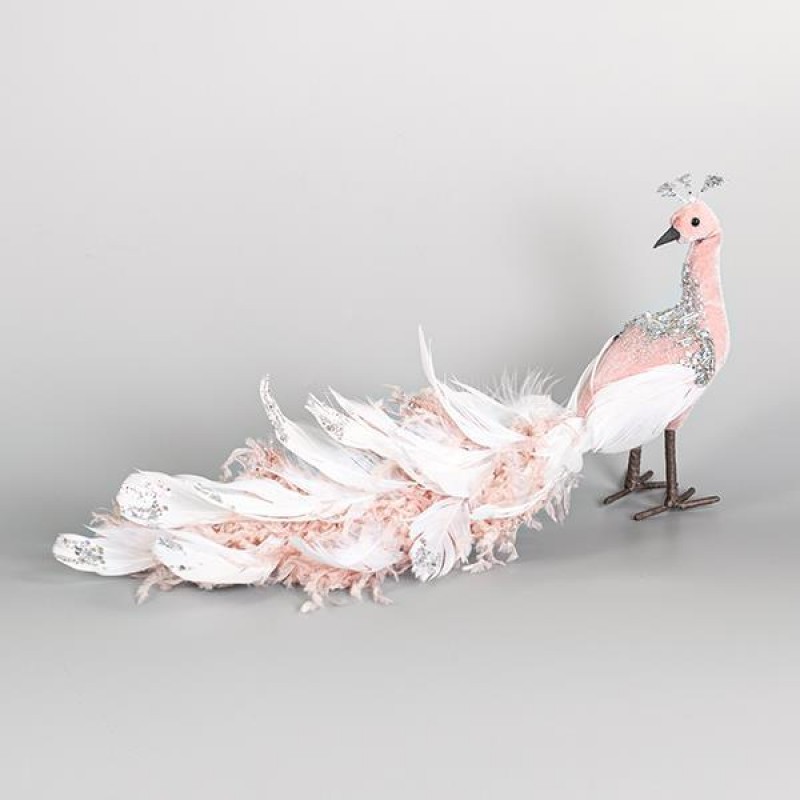 VELVET PEACOCK, PINK, 35x11cm 600-44692