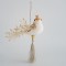 VELVET HANGING BIRDIE, MOCHA, 13x14cm 600-44721