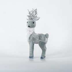 VELVET LITTLE REINDEER, GREY, 18x40cm 600-44736