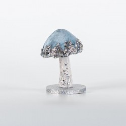 VELVET MUSHROOM, BLUE, 7x13cm 600-44741