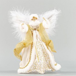 FAIRY TOP TREE, WHITE WITH GOLD, 28cm 600-44799