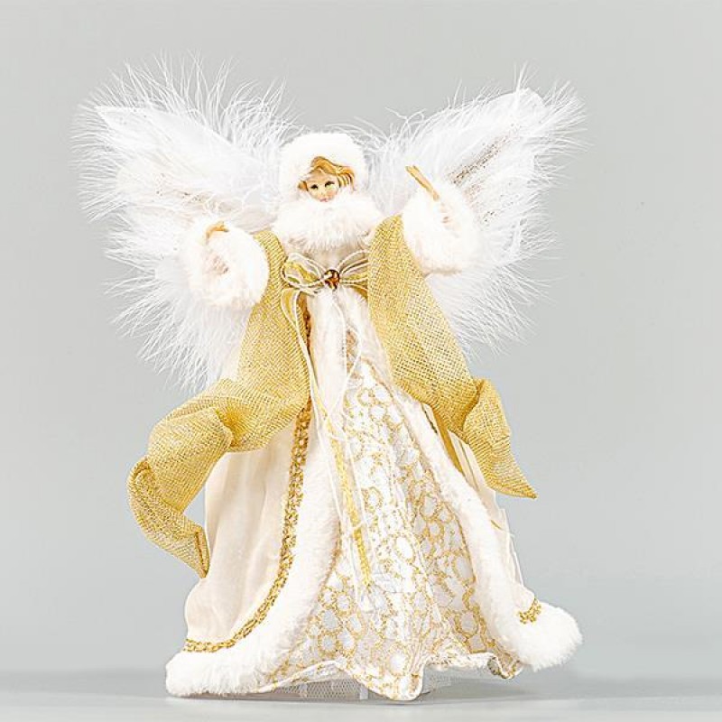 FAIRY TOP TREE, WHITE WITH GOLD, 28cm 600-44799