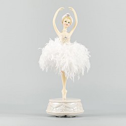 БАЛЕРИНА С БЯЛА ПОЛА, НА ПОСТАВКА, 33 СМ