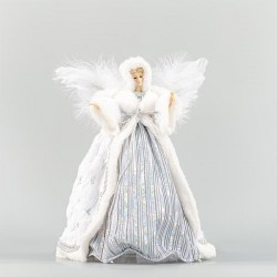 FAIRY TOP TREE, WHITE WITH SILVER, 40cm 600-44804