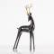 BLACK REINDEER, WITH GOLD HORNS, 40cm 600-44816