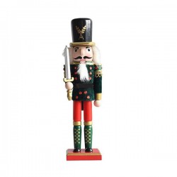 NUTCRACKER, BLACK-RED, WITH SWORD, 30cm 600-44821