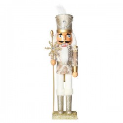 NUTCRACKER, WHITE-CHAMPAGNE, WITH SNOWFLAKE 38cm 600-44828