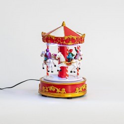 RED CAROUSSEL, 3 LED, WITH ADAPTOR, WITH MOVEMENT, 16x16x22cm 600-44847