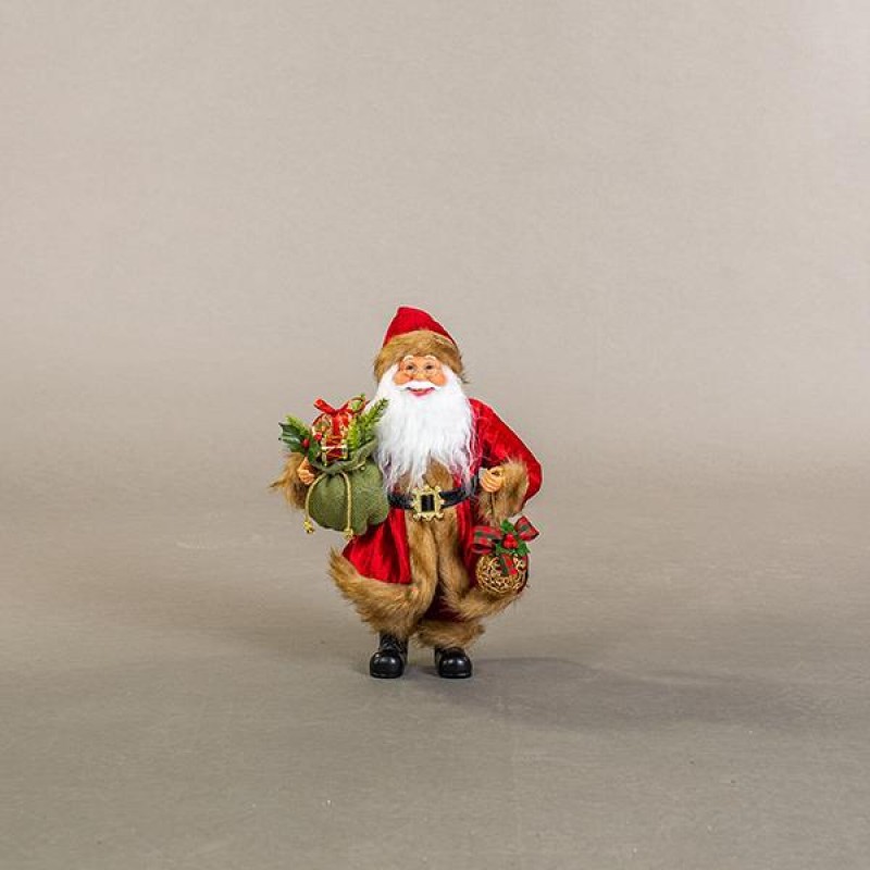 RED SANTA, WITH BROWN FUR, 40cm 600-44881