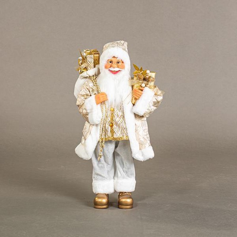 WHITE SANTA, WITH GOLD, 60cm 600-44888