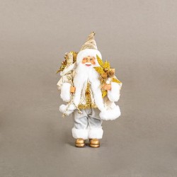 WHITE SANTA, WITH GOLD, 30cm 600-44890