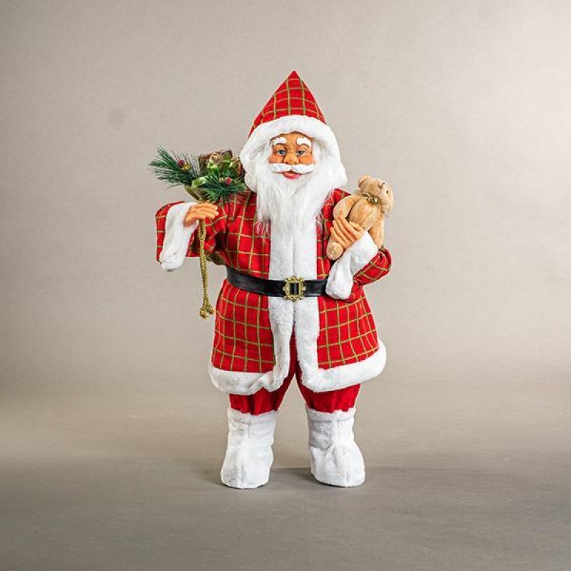 RED SANTA, WITH WHITE FUR, 80cm 600-44895