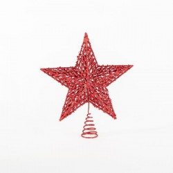 WIRE TOP TREE, RED, STAR, 30,5x34,5cm 600-44929