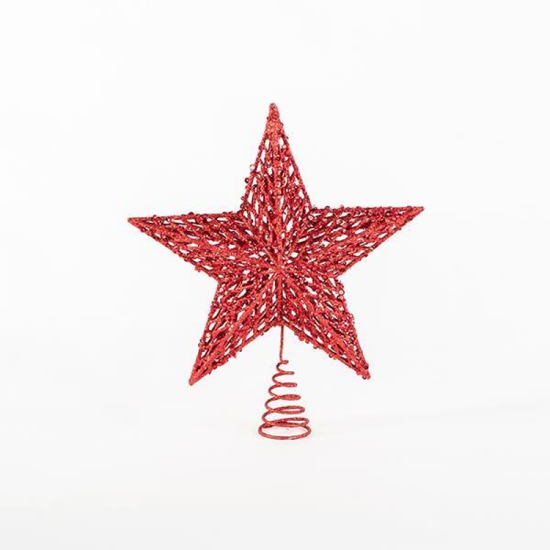 WIRE TOP TREE, RED, STAR, 30,5x34,5cm 600-44929