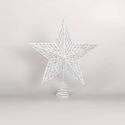 WIRE TOP TREE, WHITE, STAR, 30,5x34,5cm 600-44930