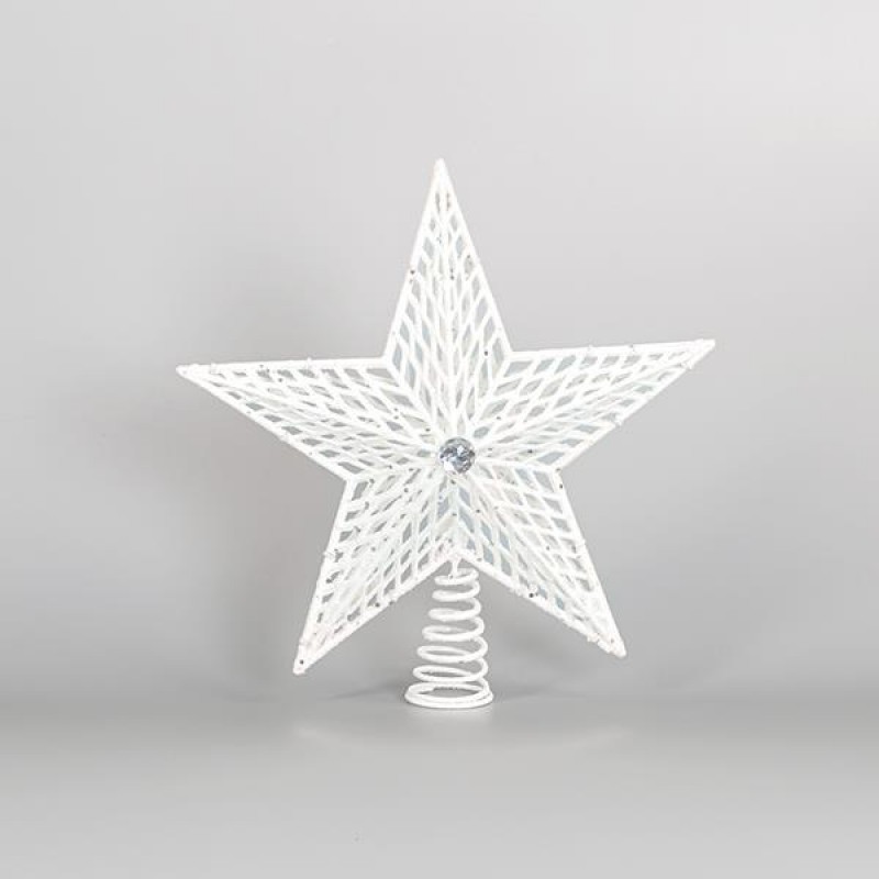 PLASTIC TOP TREE, GLITTER, WHITE, 29,5x33cm 600-44938