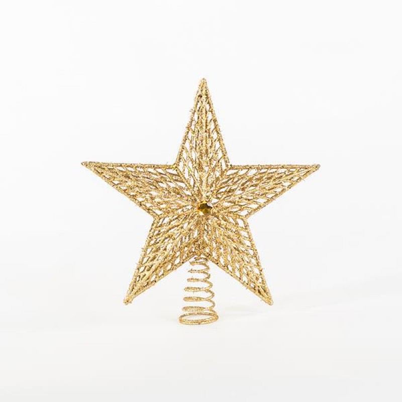 PLASTIC TOP TREE, GLITTER, GOLD, 29,5x33cm 600-44940