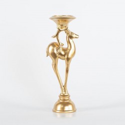 DECORATIVE CANDLE HOLDER, DEER, GOLD, 9,5x27cm 600-44946