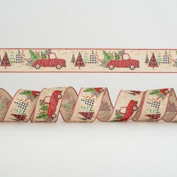 BEIGE RIBBON, WITH CAR, 6,35cm, 10Y 600-44981