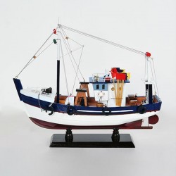 BOAT, BLUE-WHITE-RED, 38x12x34cm 600-44997
