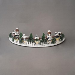 SEMICIRCULAR LIGHTED DECORATIVE, 16 LED, WITH HOUSES, 80x40x21cm 600-45003