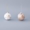 GLASS BALL, WHITE AND CHAMPAGNE, 2 DESINGS, SET 4PCS, 8cm 600-45048