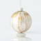 GLASS BALL, CHAMPAGNE, WITH GLITTER LINES, SET 4PCS, 10cm 600-45060