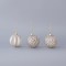 GLASS BALL, ANTIQUE, WITH CHAMPAGNE GLITTER, 3 DESIGNS, SET 4PCS, 8cm 600-45071