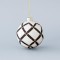 GLASS BALL, WHITE, WITH BLACK DESIGNS, SET 4PCS, 8cm 600-45082