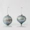 GLASS ORNAMENT, IRIDESCENT, MINT, 2 SHAPES, SET 4PCS, 10 AND 15cm 600-45099