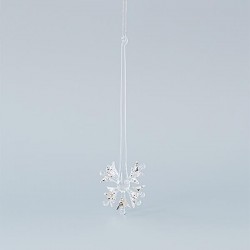 GLASS ORNAMENT, WITH SNOWFLAKE, SET 4PCS, 5,8x20cm 600-45138