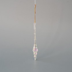 GLASS HANGING CANE, IRIDESCENT, SET 4 PCS, 16cm 600-45150
