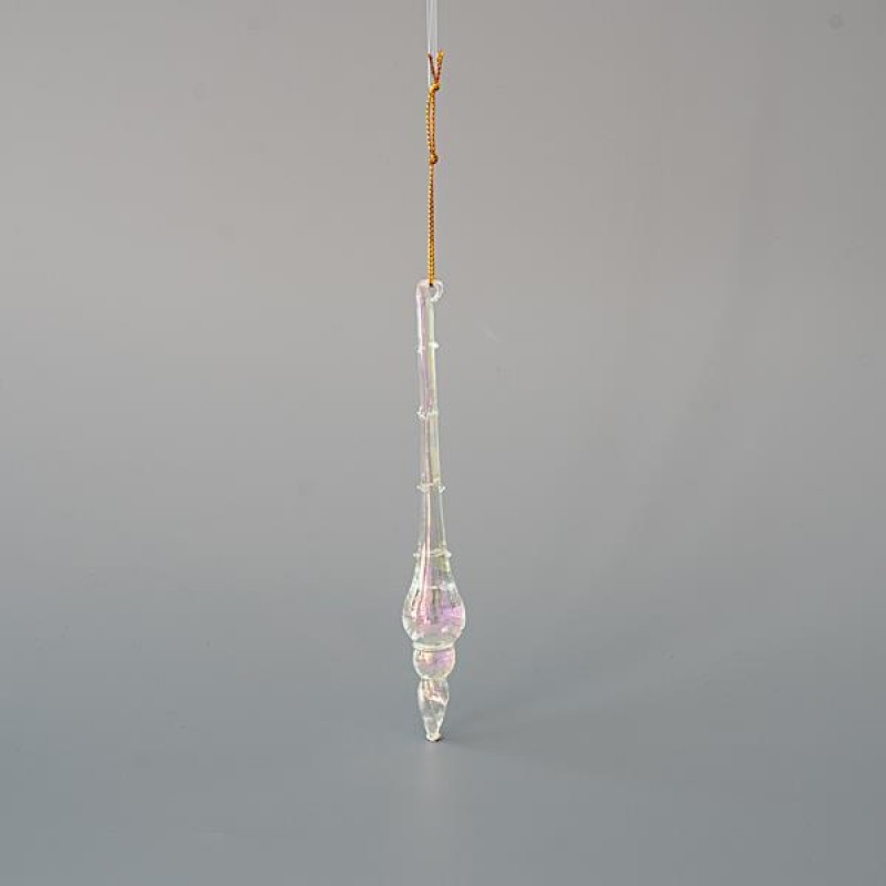 GLASS HANGING CANE, IRIDESCENT, SET 4 PCS, 16cm 600-45150