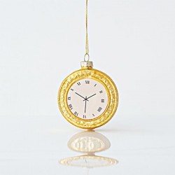 GLASS ORNAMENT, CLOCK, 7,5x2,6x8,3m 600-45172