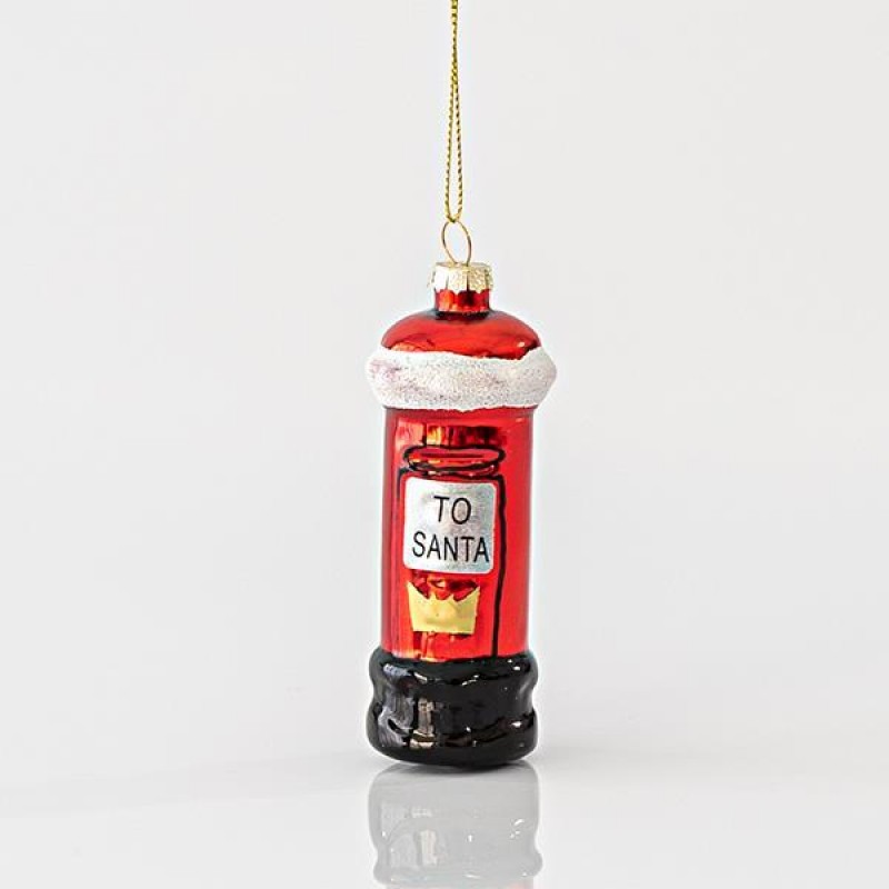 GLASS ORNAMENT, MAILBOX, 4,2x4,2x11cm 600-45179