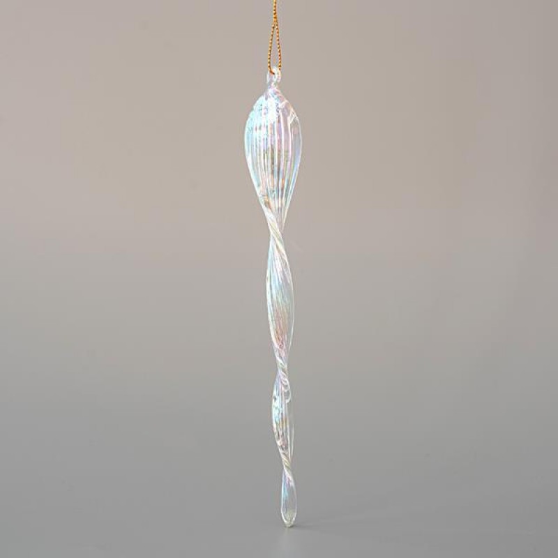 GLASS ICICLE, IRIDESCENT, SET 4PCS, 20cm 600-45185